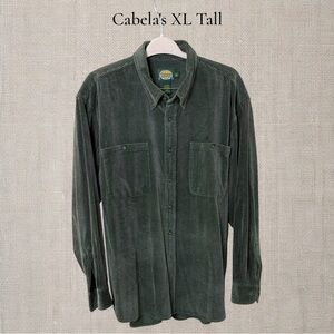 Cabela's Forest Green Corduroy Shirt - XL Tall